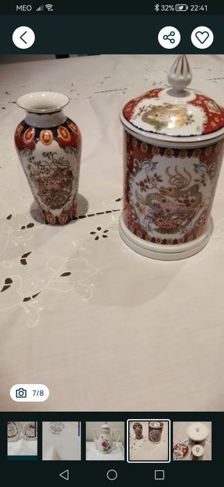 Pote e jarra em porcelana Porart+Travesas  e pratos