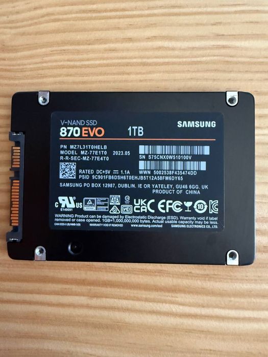 SSD Samsung 870 EVO 1TB, 2.5"