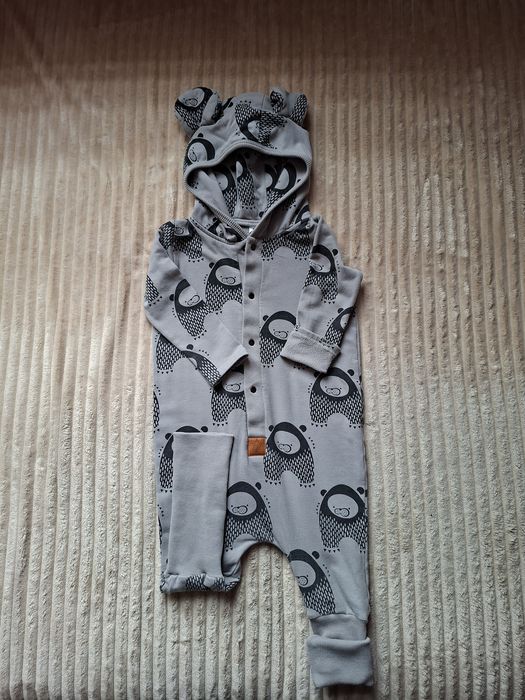 Kombinezon Zezuzulla r. 92  Szary z uszami misia, z meszkiem