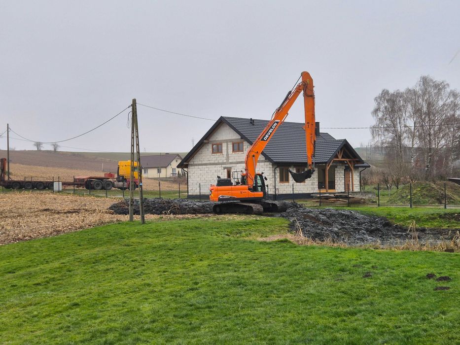 Koparka gąsienicowa Usługi Long długie ramię 21 metrów Kopanie stawów