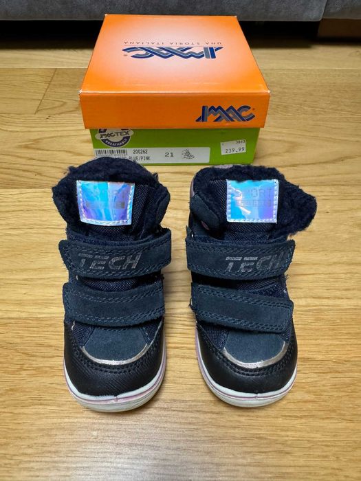 Buty dziewczęce zimowe, wodoodporne, ocieplane IMAC rozmiar 21