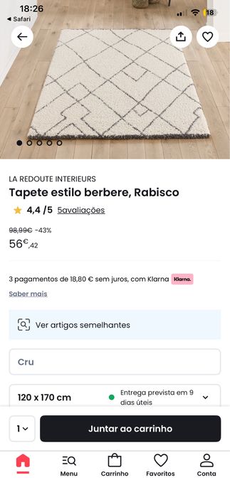 Tapete pelo alto, modelo rabisco, La Redoute 120x170