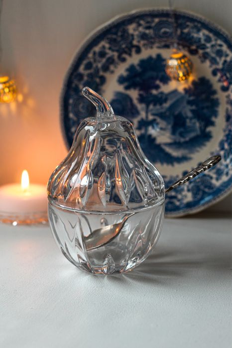 Кришталева джемниця , цукорниця вінтаж