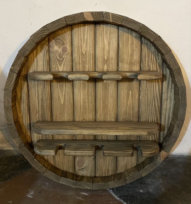 Винна полиця з натурального дерева | Алкополка