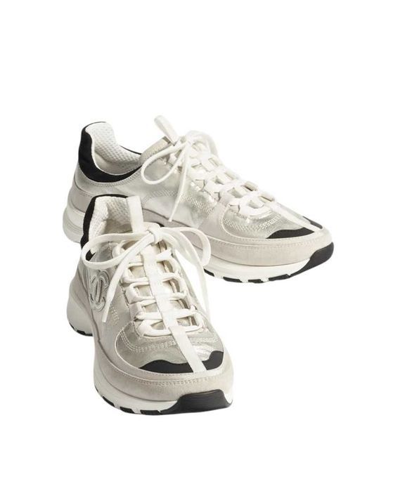 Кросівки Trainers Sneakers Laminated Calfskin Suede Light Gold Gray/Bl