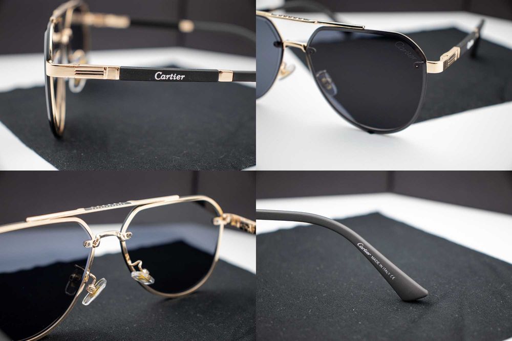 Чоловічі сонцезахисні окуляри Cartier NEW 2026 | UV400 | авіатор краплі | футляр в комплекті | металева оправа