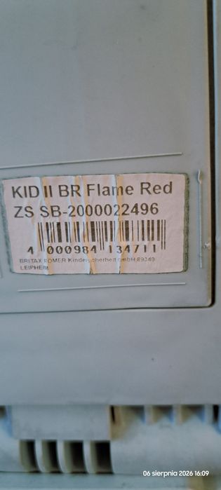 Britax Römer, model Kid II w kolorze czerwonym