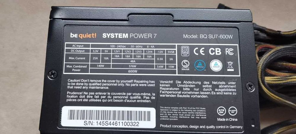 Be quiet model BQ SU7-600W