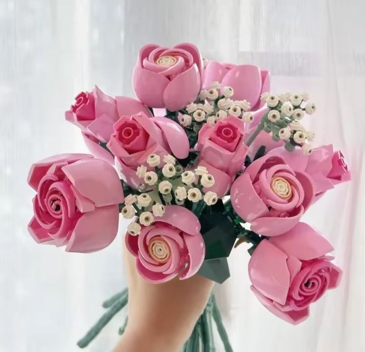 Klocki 10374 bukiet różowych róż