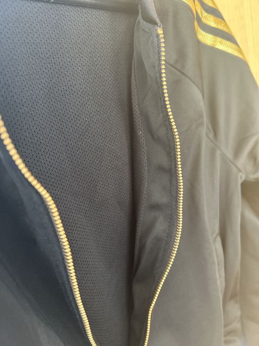 Adidas bluza rozpinana bomberka M czarno złota