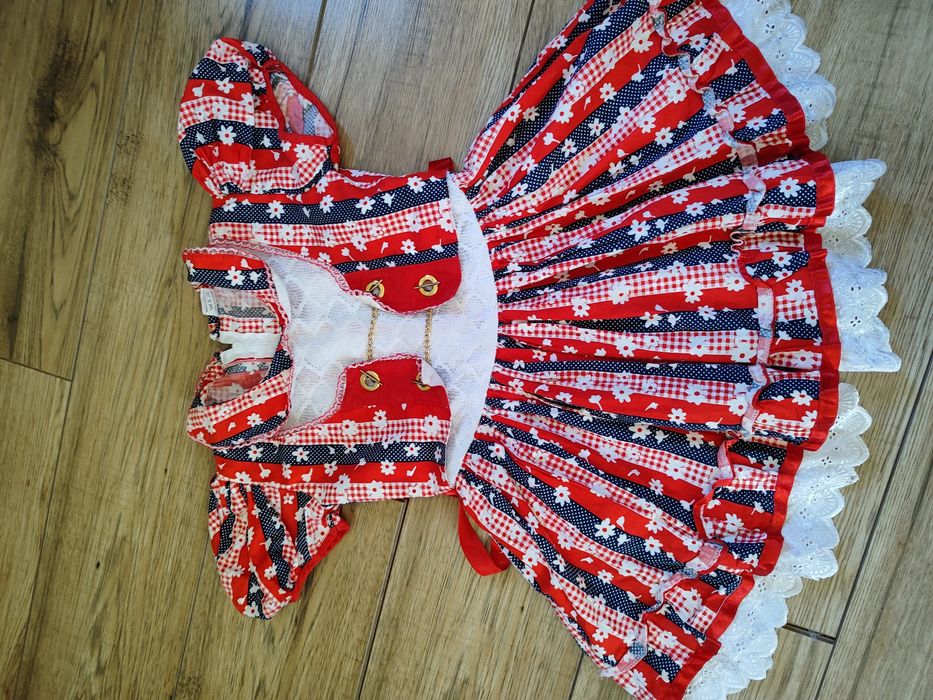 Sukienka 104 110 folk ludowa bawarska dirndl tracht etno