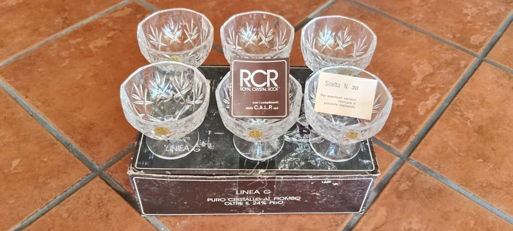 Conjunto de Taças de Sobremesa em Cristal de Chumbo RCR Royal Crystal