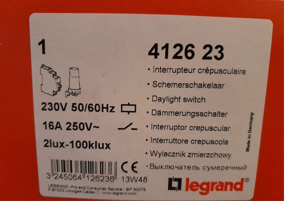 Wyłącznik zmierzchowy Legrand 4126 23