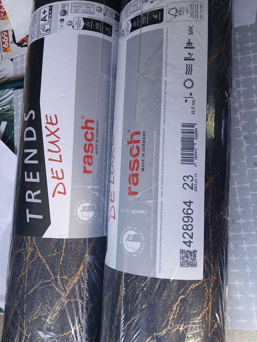 tapeta czarno złoty marmur Rasch