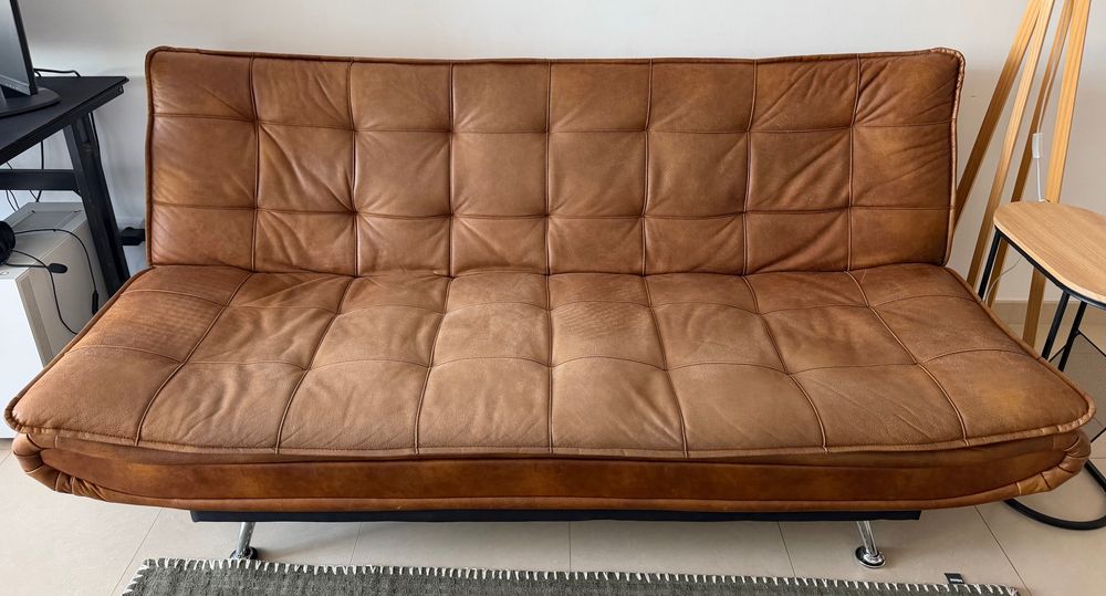 Sofá cama castanho