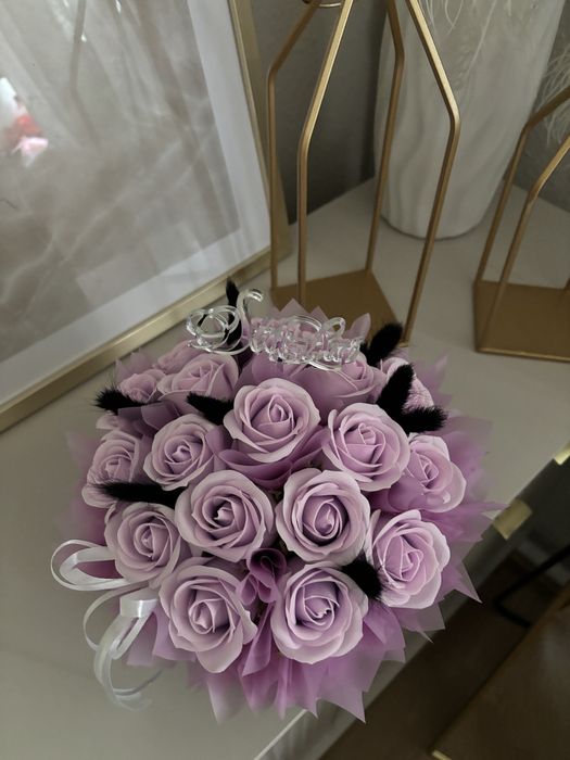 Kwiaty mydlane wieczna roza flower box jak swiece