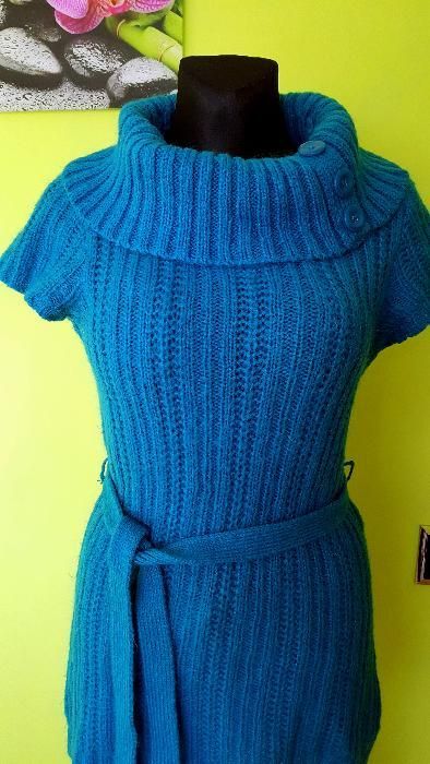 Sukienka Sweter Tunika Ciepły Gruby r. 38