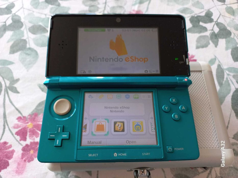 Konsola Nintendo 3DS Aqua Blue + Ładowarka+ Etui