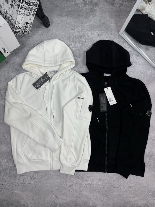Зіп Худі C.P. Company / Худи Сп Компани / Кофта СП / S,M,L,XL / В чорному та білому кольорі