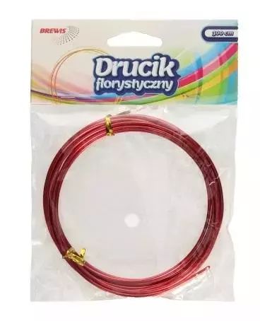 Druciki Florystyczne 3Mx2Mm Czerwone. Brewis. Nowy Produkt