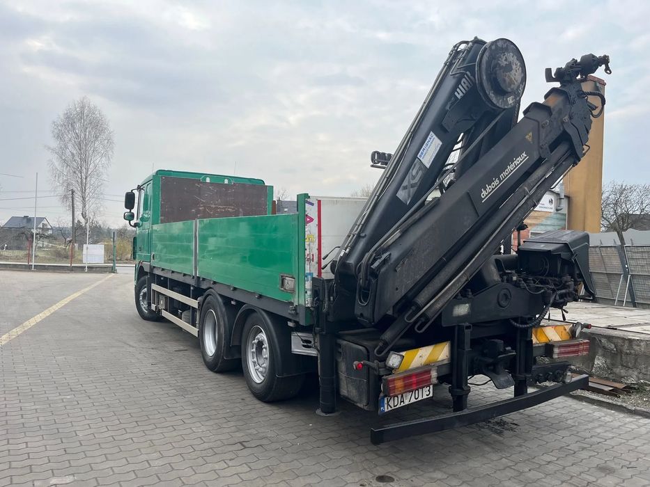 DAF Skrzynia+ żuraw HDS HIAB 166 DUO b.mocny z dozorem  DAF XF 105.410 skrzyniowy b.mocny żuraw HDS HIAB 166 DS HiDu+przyczepa
