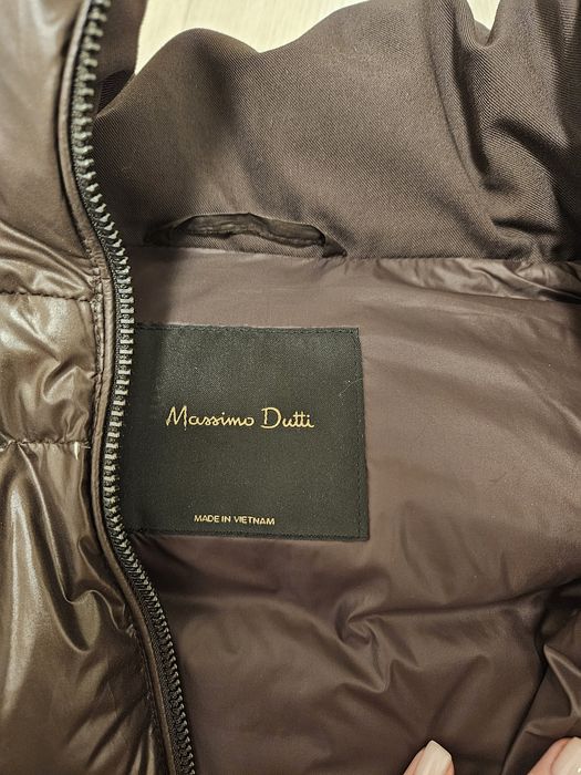 Пуховик massimo dutti xs шоколадний