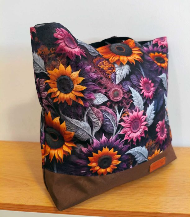 Torba shopper Hand made wodoodporna słoneczniki