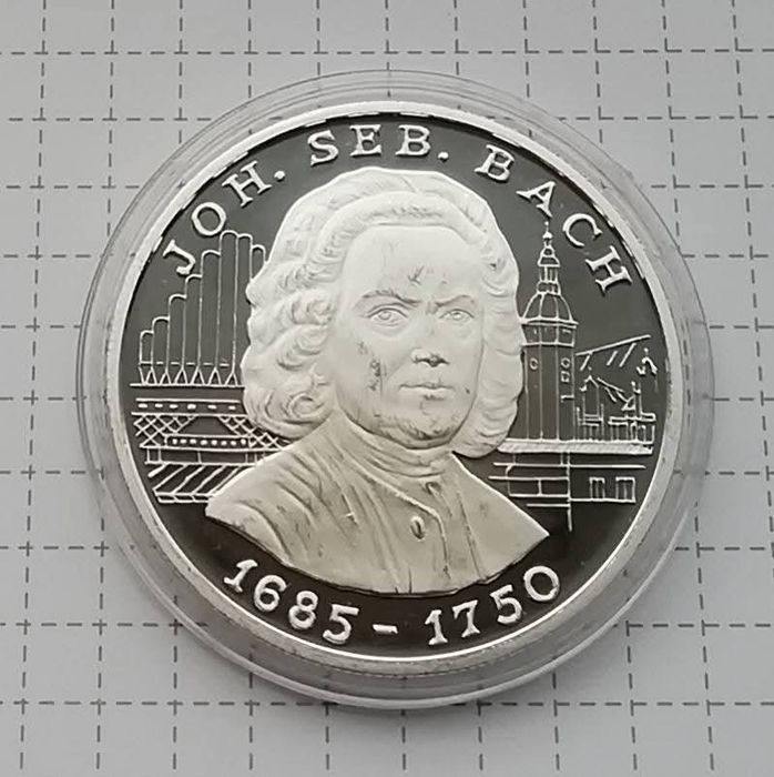 Андорра 10 дінерів 1997р. Йоганн Себастьян Бах. СРІБЛО. ПРУФ
