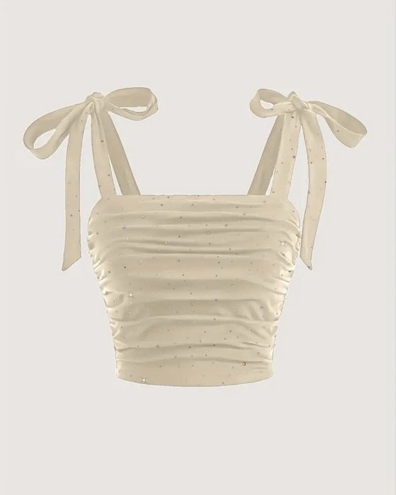 Топ на бретелях з блискітками