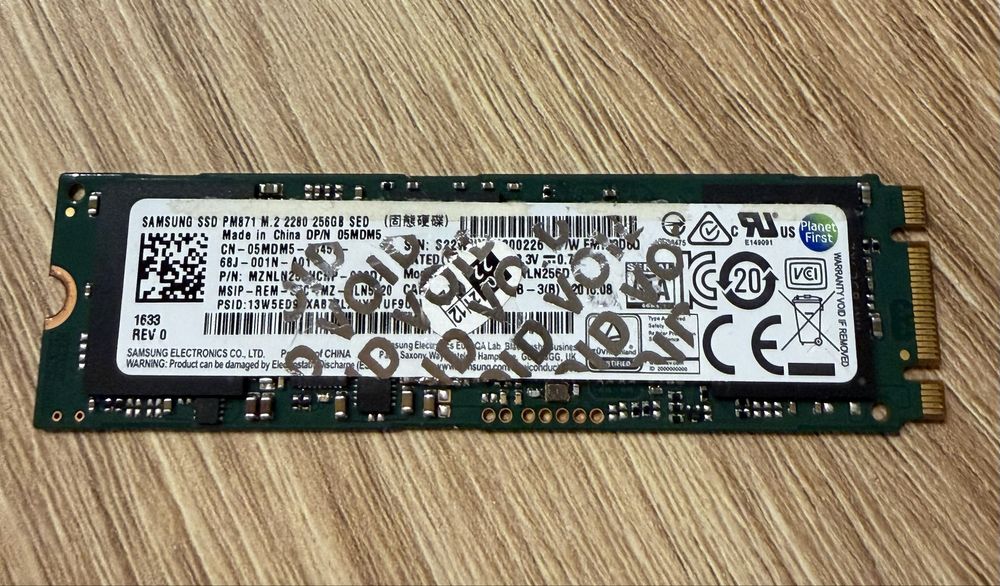Samsung SSD PM871 256GB M.2 SATA