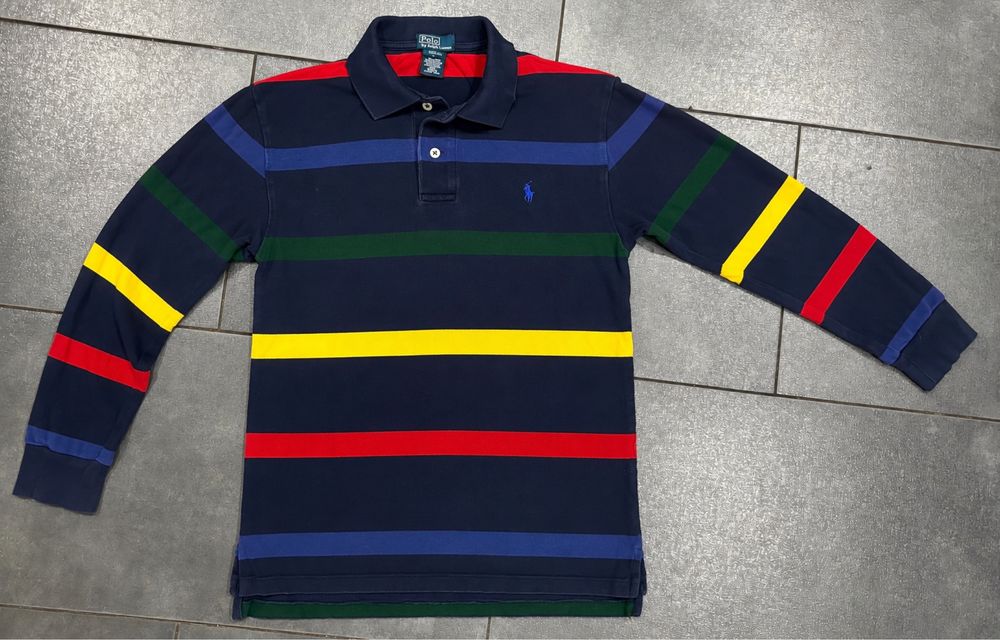 Oryginalna koszulka Polo Ralph Lauren w pasy r. M (10-12 lat)