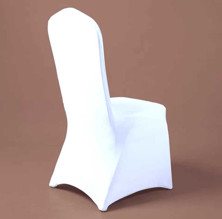 Pokrowiec biały bankietowy na krzesło uroczystość slub pokrowce białe