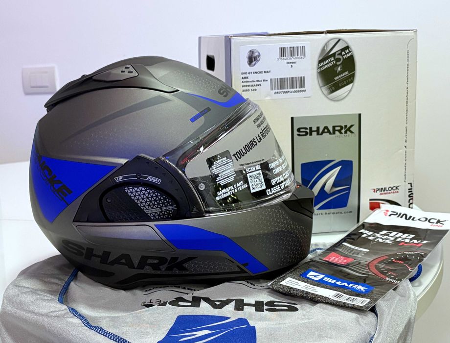 Capacete NOVO Modular Shark Evo GT Encke Mat Blue (45% DESCONTO) Tam S