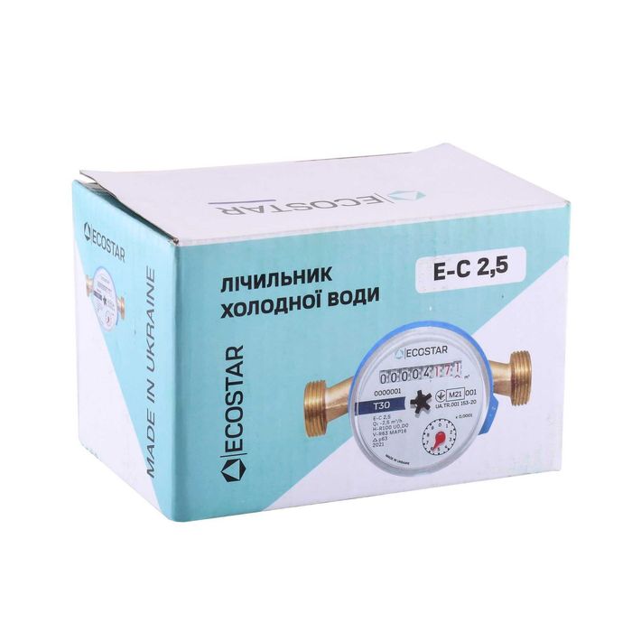 Лічильник холодної води ECOSTAR DN15 1/2″ без штуцера L110 E-C 2,5