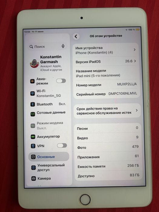 Apple iPad mini 5 2019 Wifi + LTE Cellular 256GB