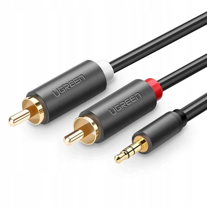 Kabel Ugreen Jack 3.5mm -  2 x RCA (Cinch) 2 metry czarny