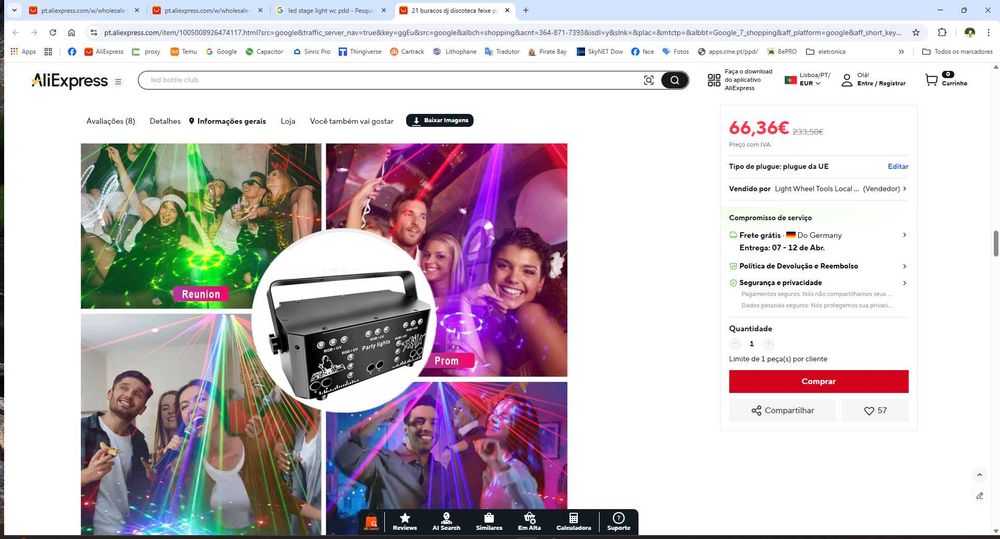 Projetor RGB luzes de festa uv led som estroboscópico