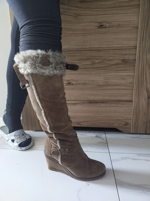 Kozaki damskie zamszowe