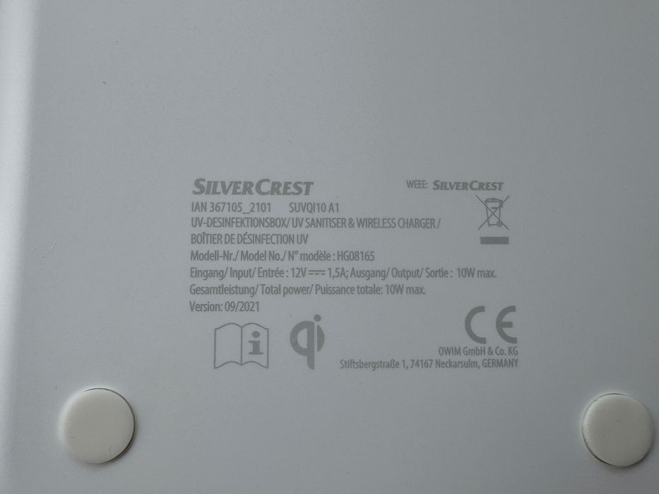 Ładowarka indukcyjna i sterylizator UV 2w1