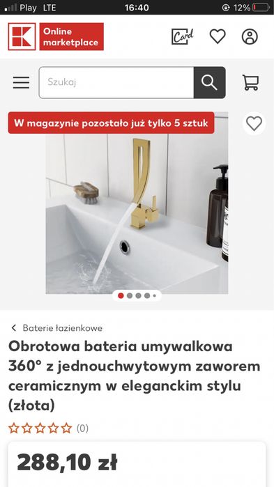 Złota bateria obrotowa 360’ DESIGN