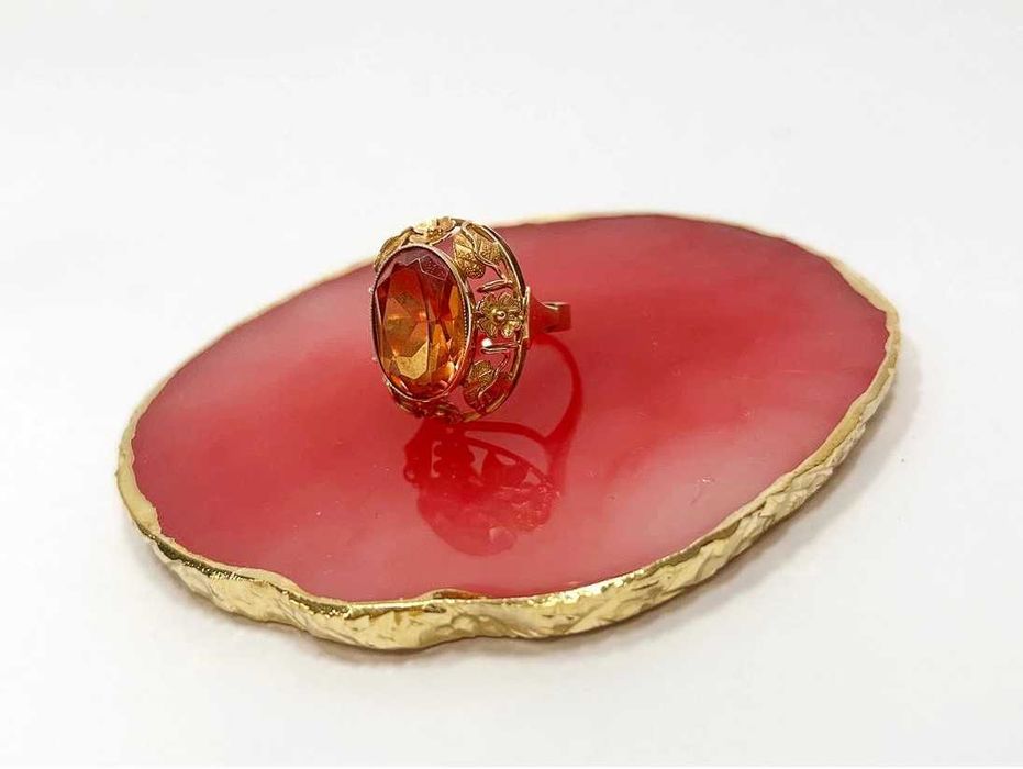 Złoty pierścionek z dużym kamieniem 585 - 9,41 - r.18