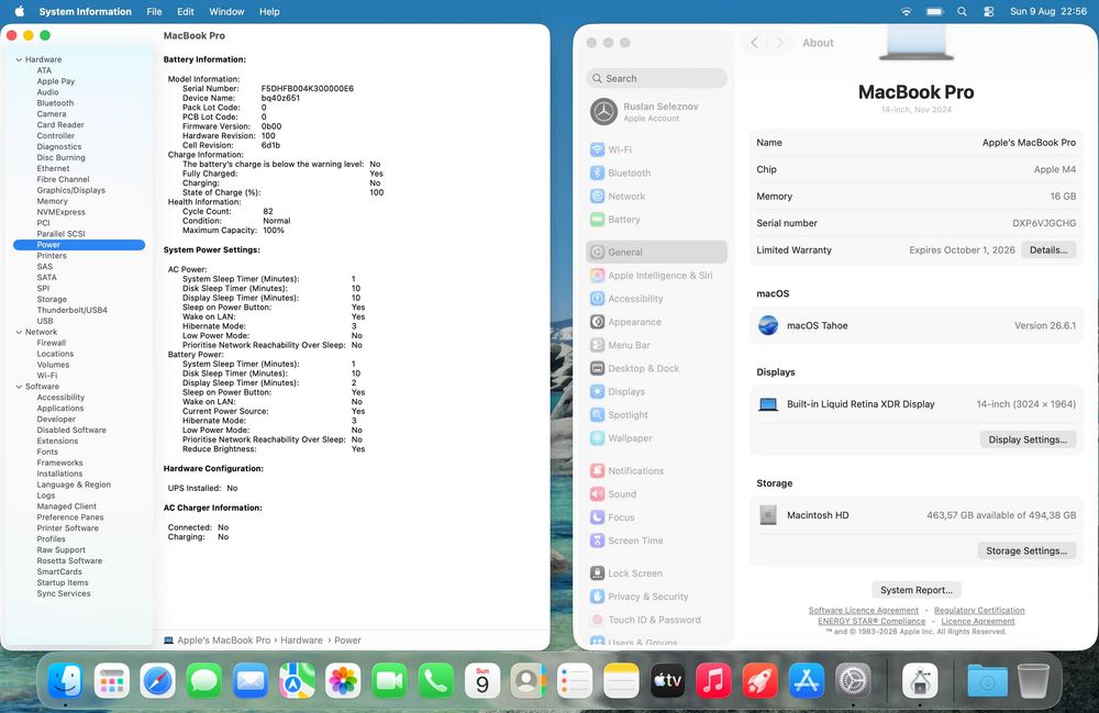 MacBook Pro 14" M4 16/512, bateria 100%, gwarancja producenta, jak nowy