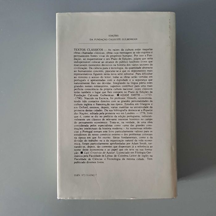 Livros “RIQUEZA DAS NAÇÕES” – volumes I e II de Adam Smith