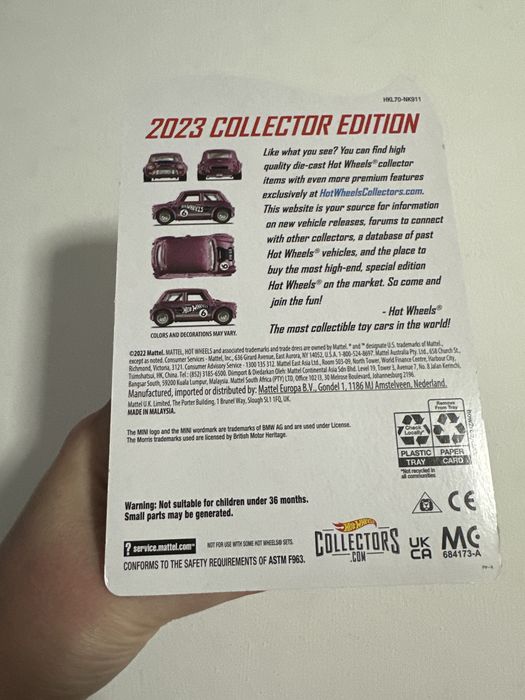 Hot wheels rlc 2023 collector edition mini cooper mini morris