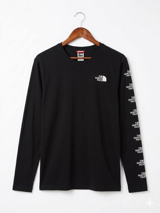 Лонгслів The North Face оригінал L-XL чорний лампаси