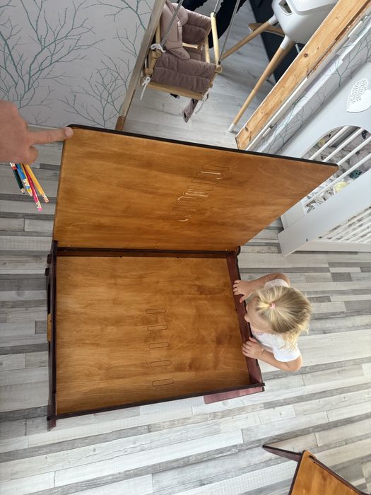 Stolik 100% drewniany z krzesłem, dzieciecy (nie hdf/mdf/czy wiórowa)