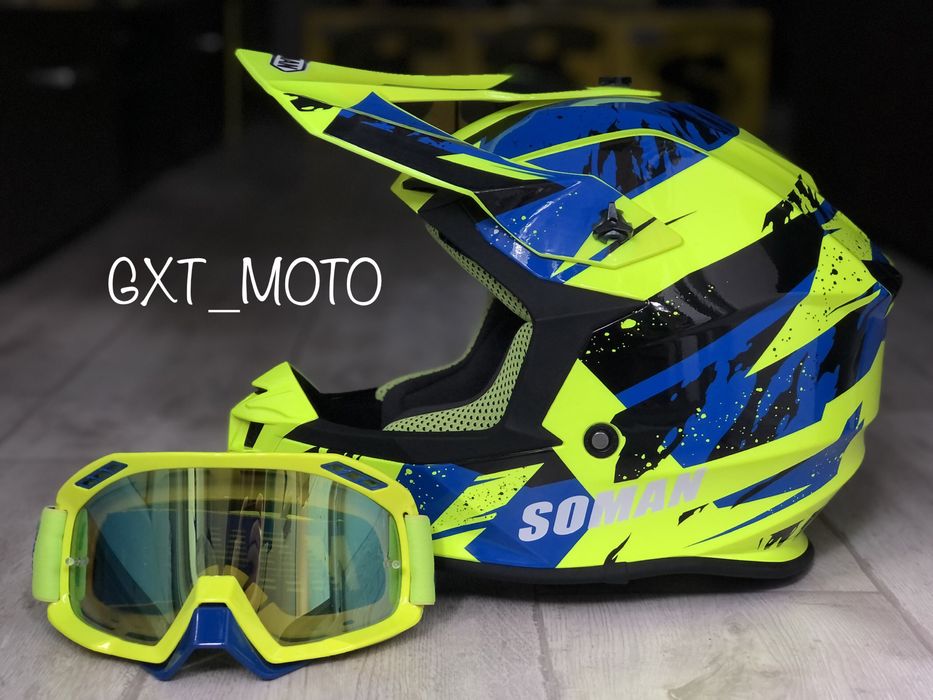 Кросовий шолом Мотошолом Шлем Soman