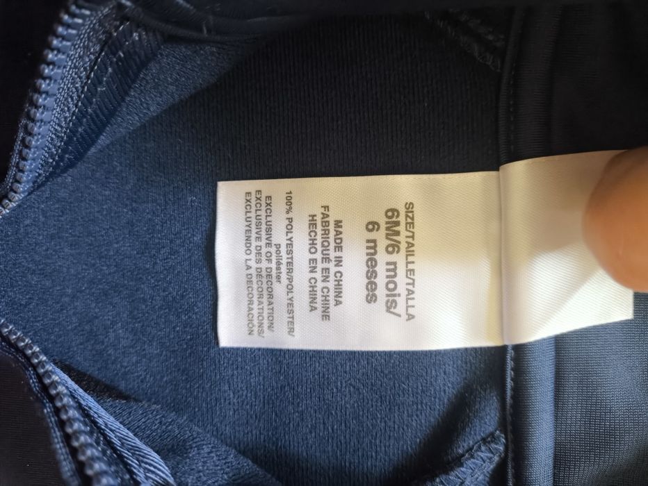 NOWA bluza niemowlęca ADIDAS r. 6 m 68/74 Oryginał  granat na suwak