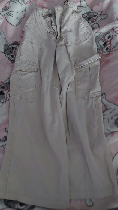 Beżowe spodnie (dzwony)(134cm/9lat)