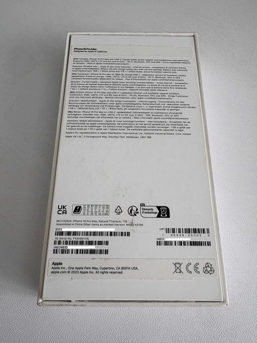 iPhone 15 Pro Max, Natural Titanium, 1TB